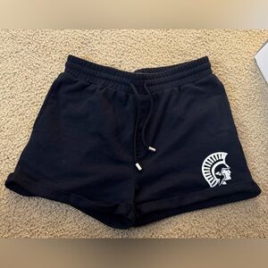 Black Women's Shorts with Spartan Logo